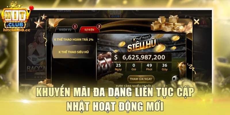 Khuyến mãi đa dạng liên tục cập nhật hoạt động mới